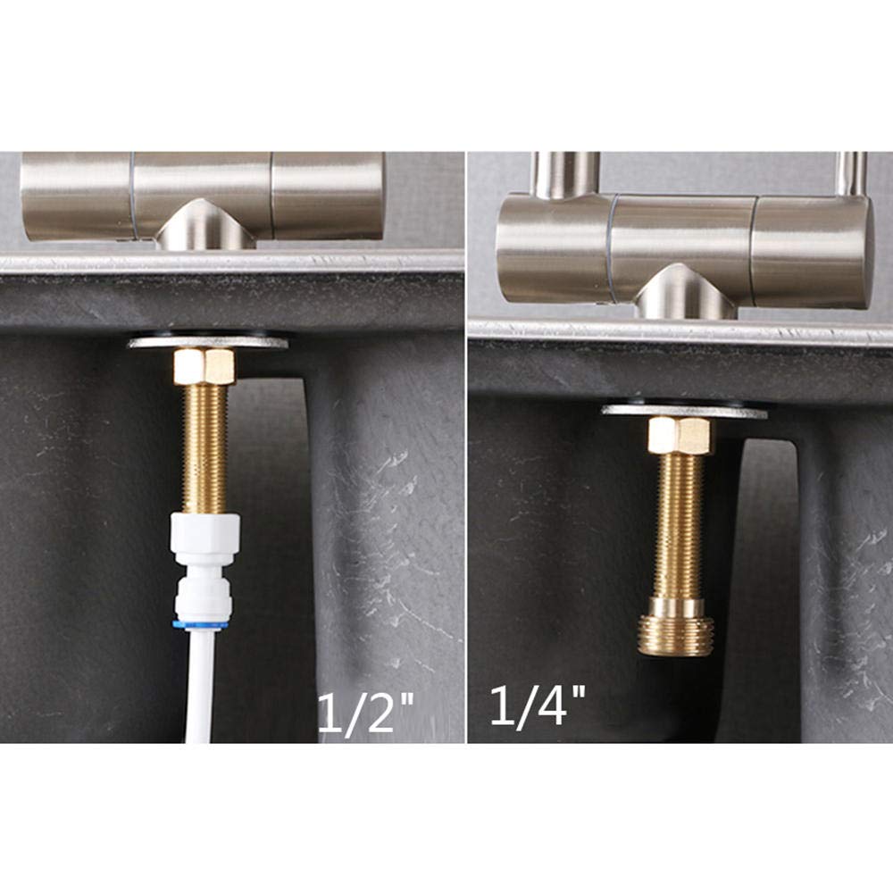 grifo cocina osmosis abatible, grifo abatible fregadero, cobre, purificador de agua, ósmosis inversa, grifo, 1/4 "-Negro