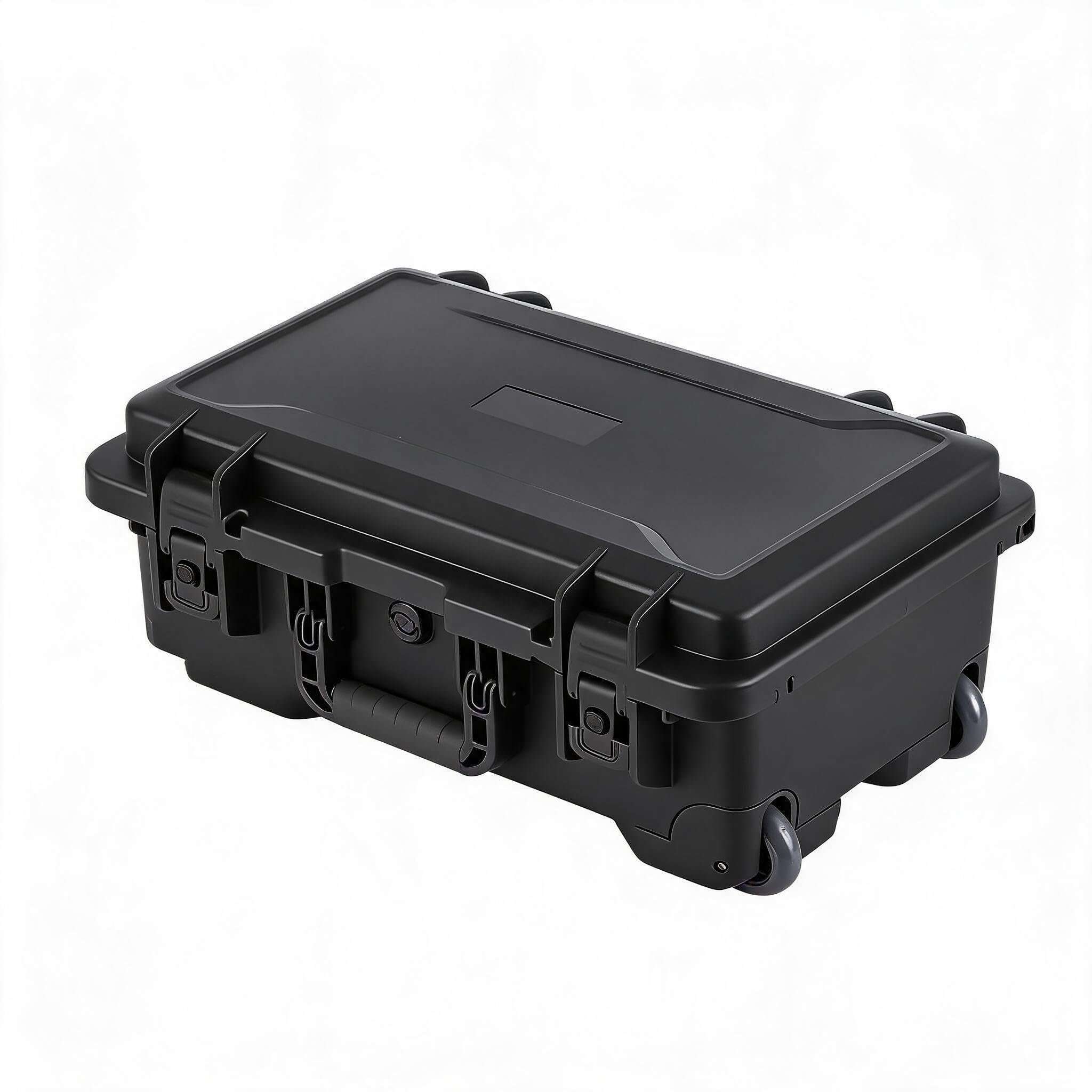 GarveeHome Valigetta rigida impermeabile antiurto per fotocamera, drone ed elettronica - Schiuma pretagliata personalizzabile - Portatile, impilabile, bloccabile - 60x38x24 cm - Nero