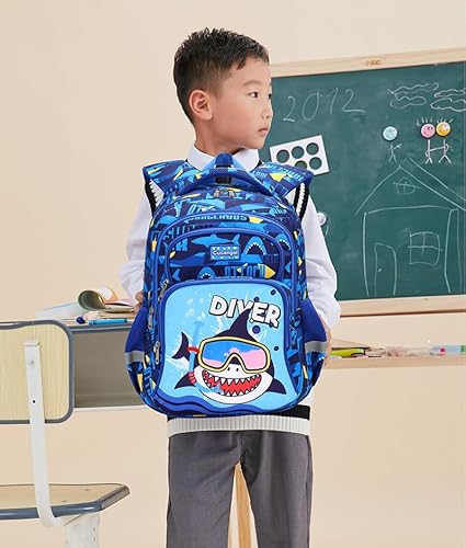 Kit Mochila Escolar Infantil Masculina Dinossauro, Mochila Menino Grande Com Lancheira e Estojo (Tub