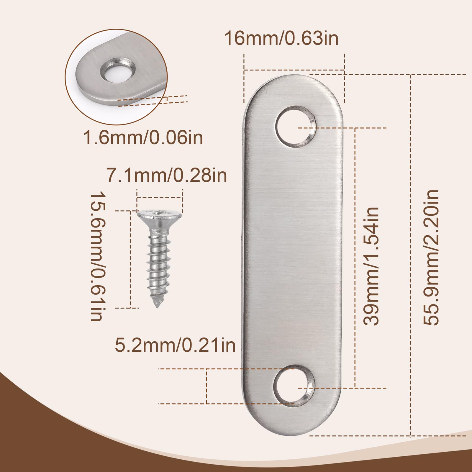 STAFFE ANGOLARI ANGOLARI in acciaio inox design moderno per supporto mobili EUR 10,81 - IT