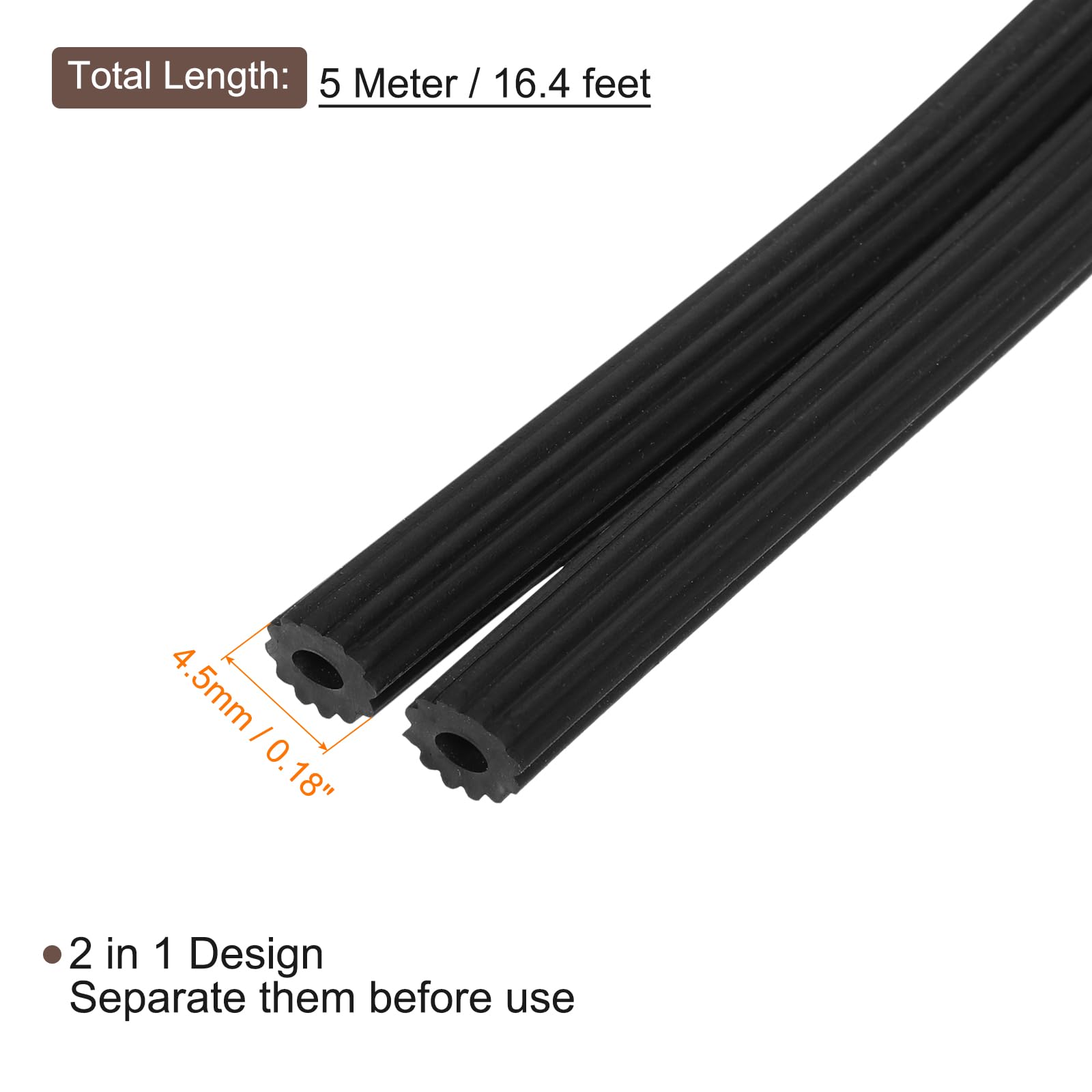 QUARKZMAN Kit de Reparación de Pantallas 0.18"x16.4 Pies de TPE Negro para Retener Pantallas de Ventanas con Rodillo y Gancho de Extracción para Pantallas de Puertas y Ventanas Reemplazo