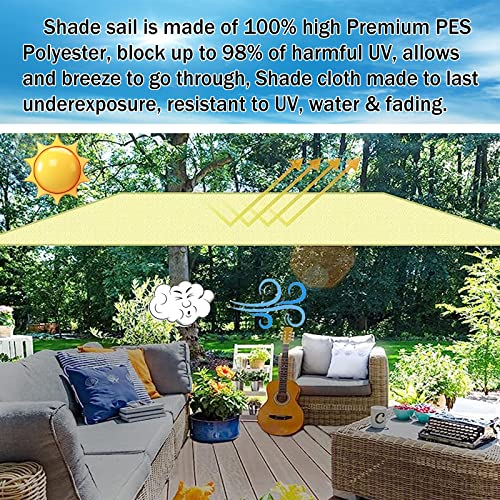 Voile d'ombrage rectangulaire contre la chaleur sur la terrasse