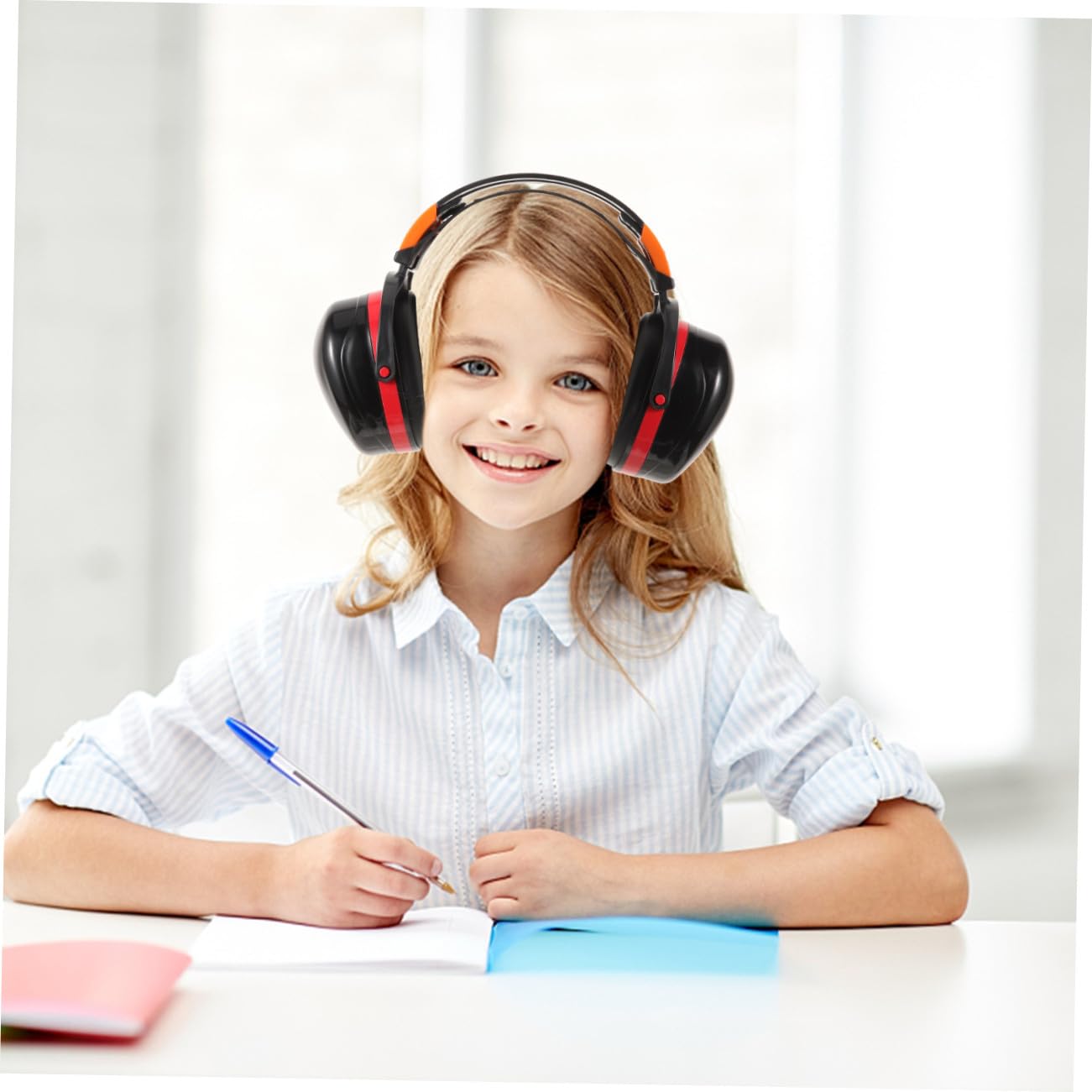 Gadpiparty 5pièces Casque Antibruit Pour Auditive Bruit Pour Sommeil Événements Earmuff Réglable Rouge
