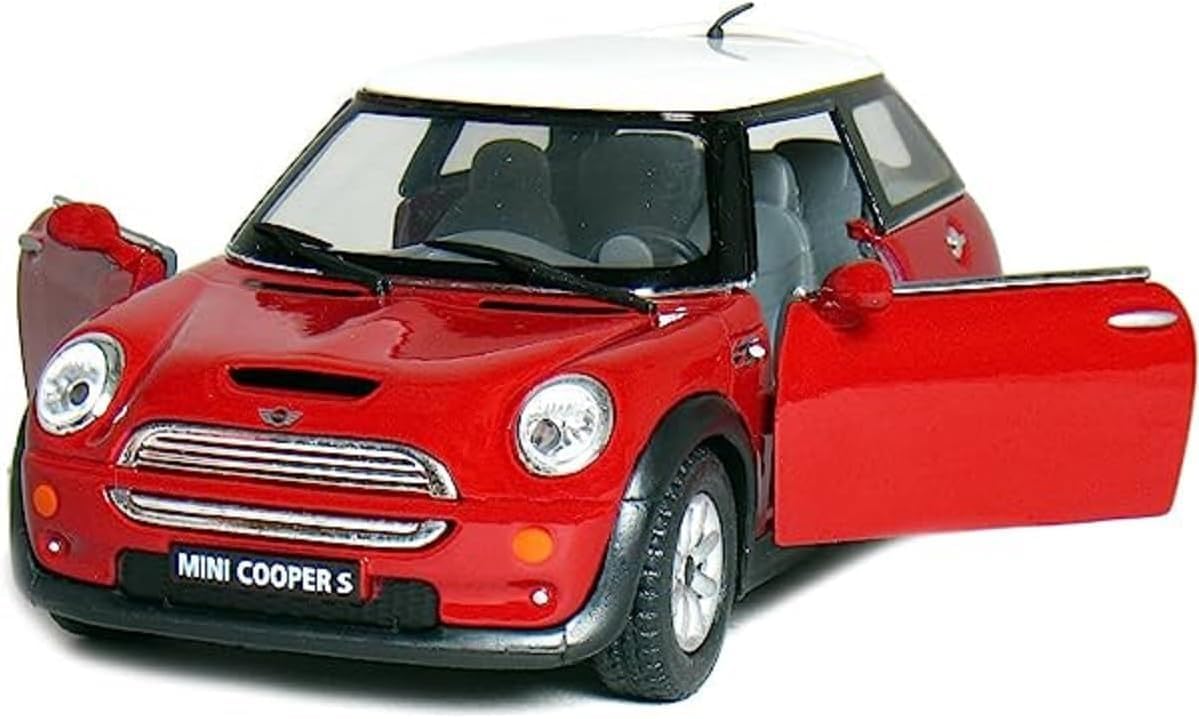 SPITEN Mini Cooper 1:28 Diecast Scale Model Alloy Metal Pull Back Toy Car for Kids with Openable Doors & Light, Music Toy Vehicle for Kids - Colors as Per Stock - (Multicolour)