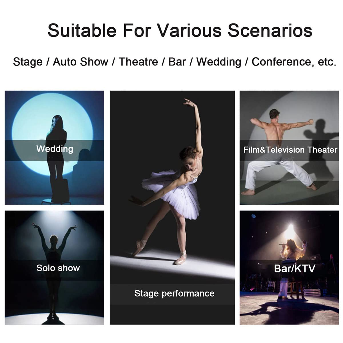 Projecteur de scène 50 W, éclairage d'imagerie, Blanc Chaud, 4 en 1, LED Pinspot, télécommande DMX512, Commande vocale, pour discothèque, DJ, Spectacles de Mariage