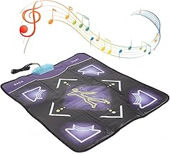 Tapete de dança para crianças e adultos, tapete de jogo de passo musical eletrônico único tapete de dança, tapete de dança de uso duplo para computador de tv, 100 músicas de dança,(US)