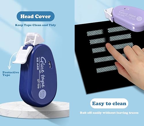 Miniatura 5 de LAPLBEKE Paquete de 4 mini rodillos de cinta de doble cara, tamaño portátil, dispensador de cinta adhesiva permanente para manualidades, álbumes de