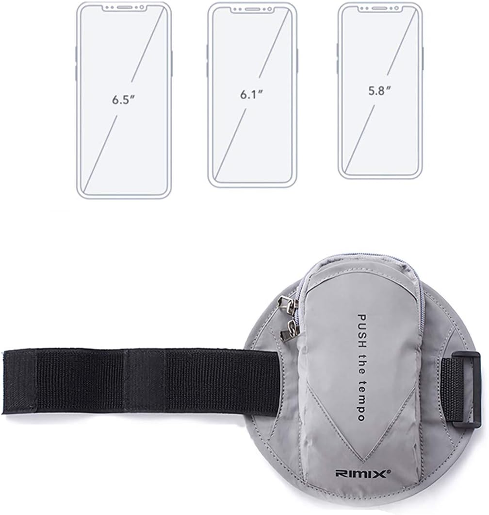 Sweatproof Running Armband, Workout Phone Holder for iPhone 11 Pro Max/Xr/Xs Max/X/8/7 Plus, Samsung Galaxy/Note,Google Pixel for Sports, Gym, Fitness, Jogging, Hiking (Grey)