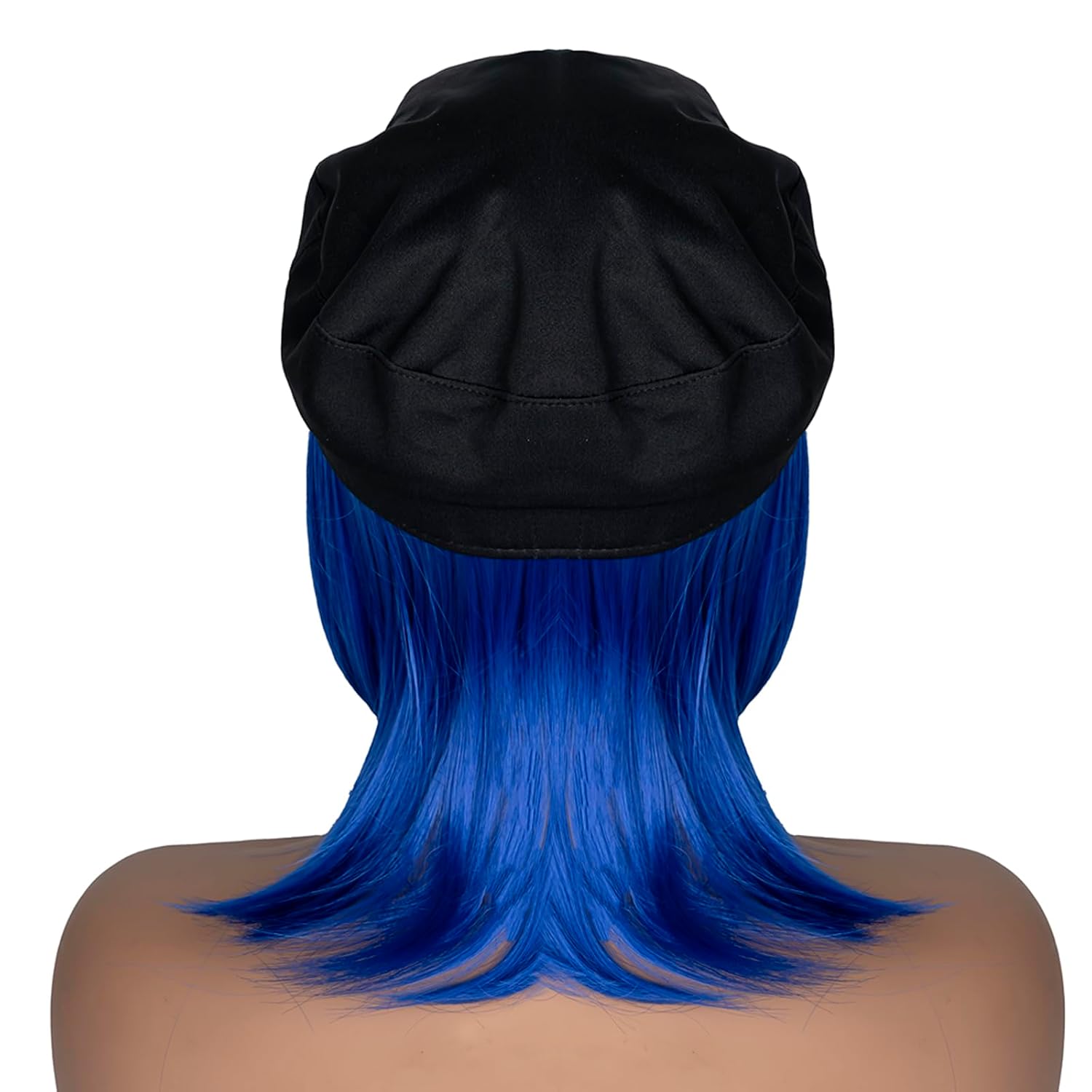 Coraline Women Cosplay Wig Dark Blue Bob Short Straight Hair Wig Button Glasses Key Necklace Gemstone Necklace Dragonfly Hairpin Costume Party Cosplay Wig (SET3)