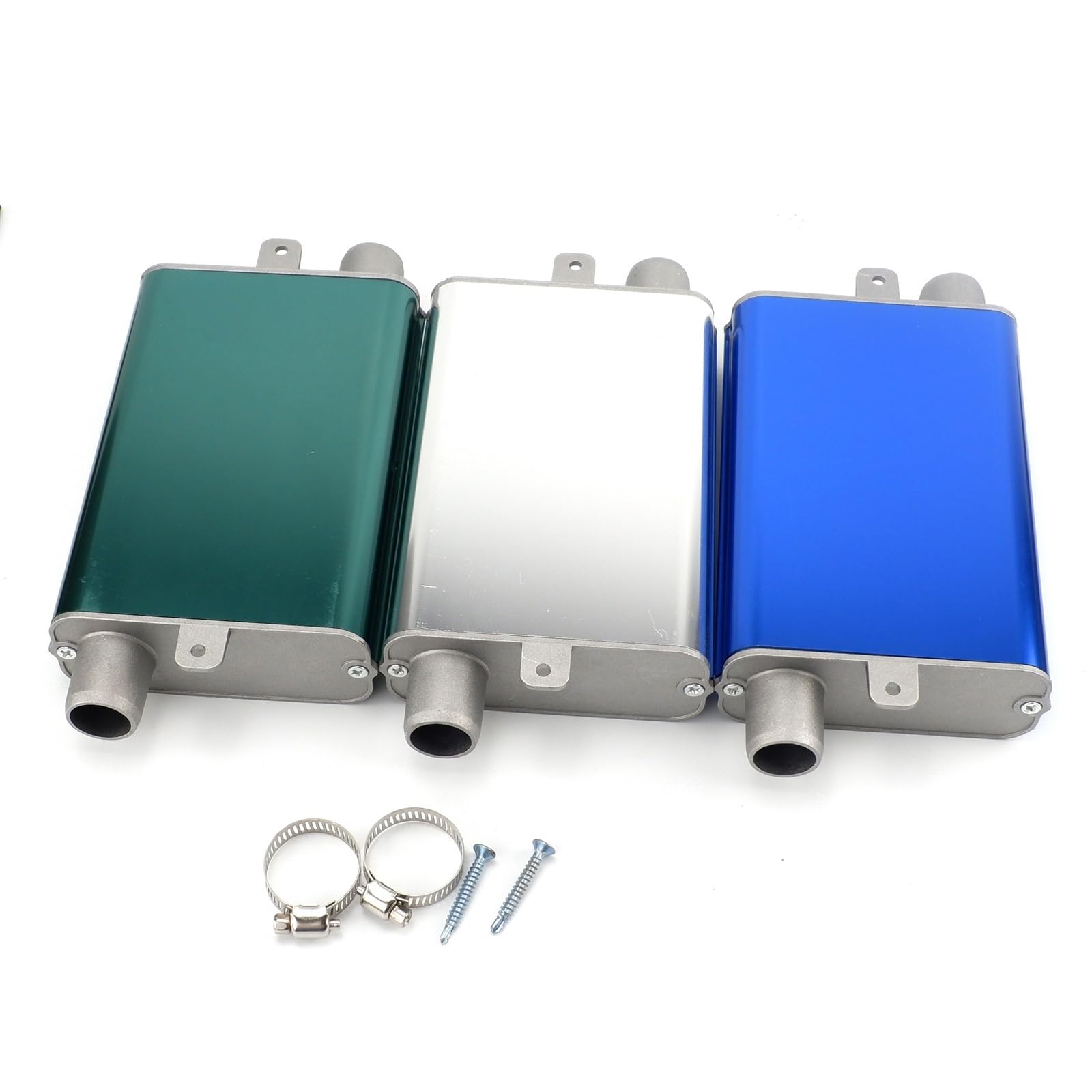 24mm tłumik tłumik ulepszony uchwyt zaciskowy samochód powietrze Diesel ogrzewanie postojowe rura wydechowa kompatybilny for Webasto Eberspacher srebrny niebieski (Color : Upgraded Green)