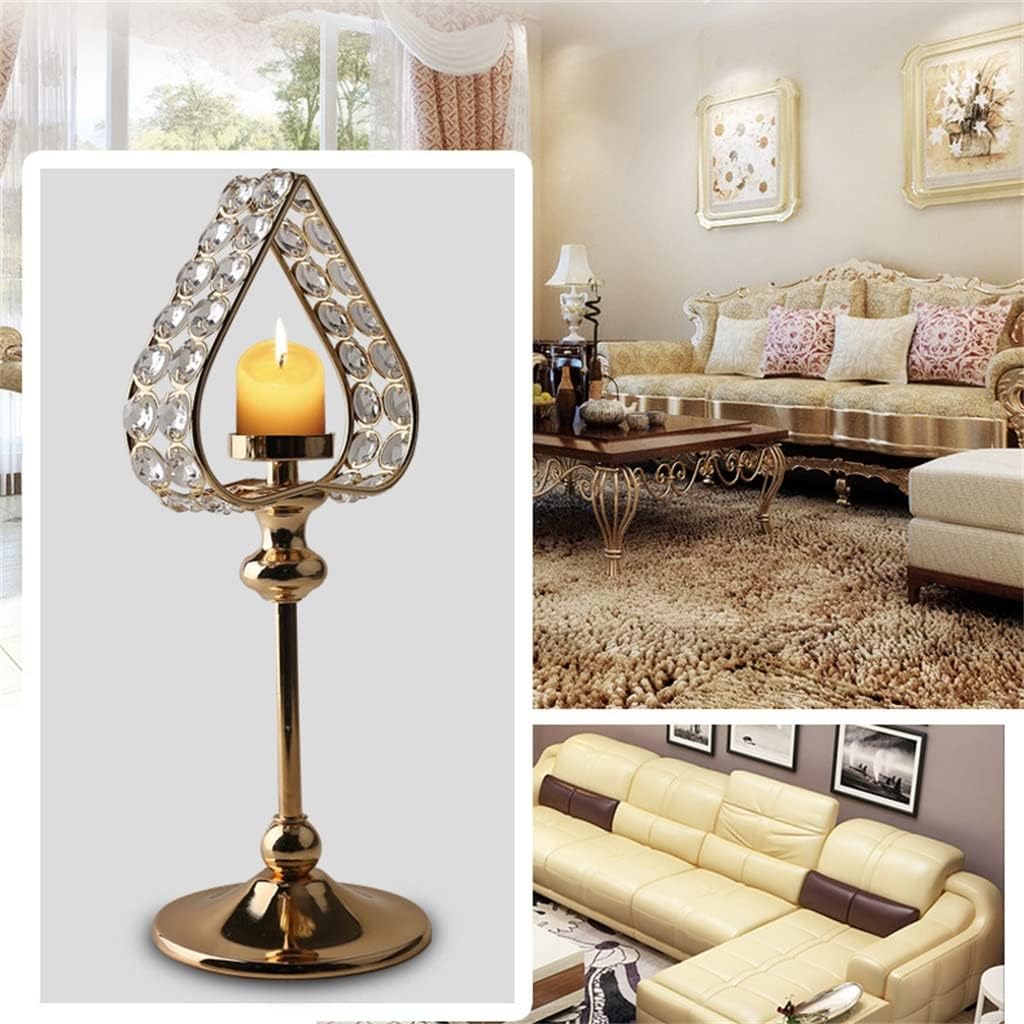 Candlestick Ornaments Nordic Iron Crystal Candle Table European Heart Candlestick Candlelight Dinner Western Restaurant Utensils