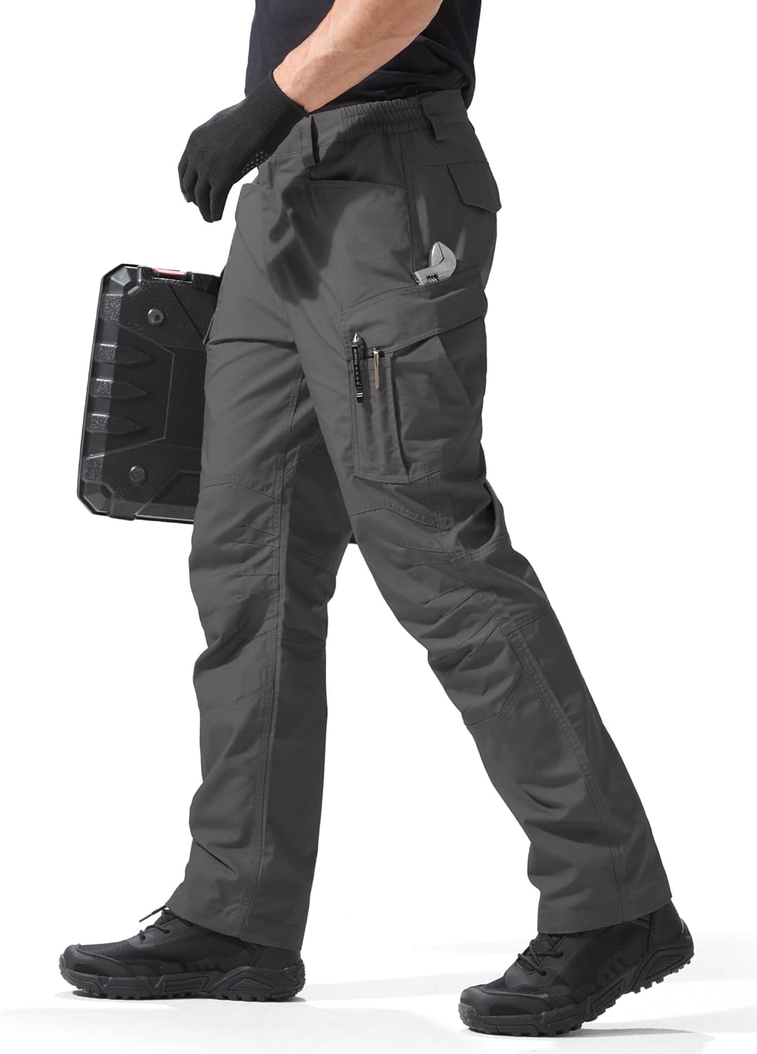 FREE SOLDIER Men's Water Resistant Pants Relaxed Fit Tactical Cargo Work Pants with Multi Pocket - Image 2