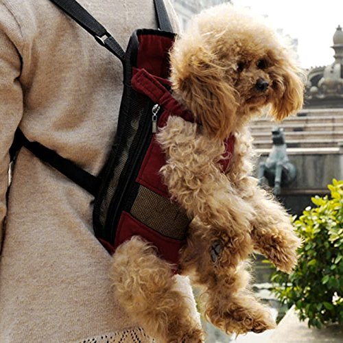 Alfie Pet - Jaden Pet Backpack or Front Carrier with Adjustable Strap - Color: Red, Size: Medium