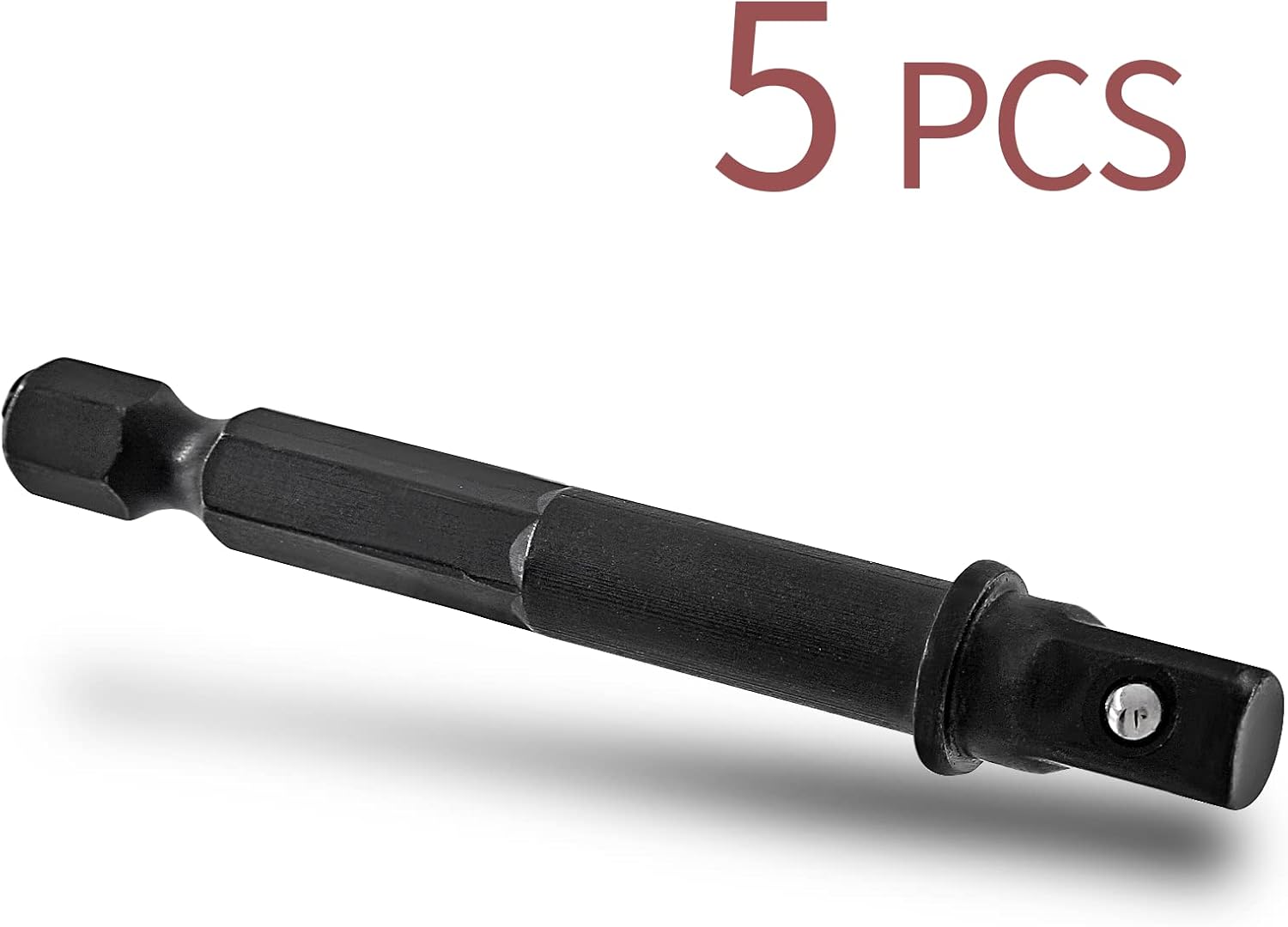 Biaungdo Square Socket Bit Adapter, 5 Pcs 1/4 Hex Impact Socket Extension Socket Driver Bits Set Impact Socket Adapter for Automotive DIY Drills(1/4 Hex Shank, Black)
