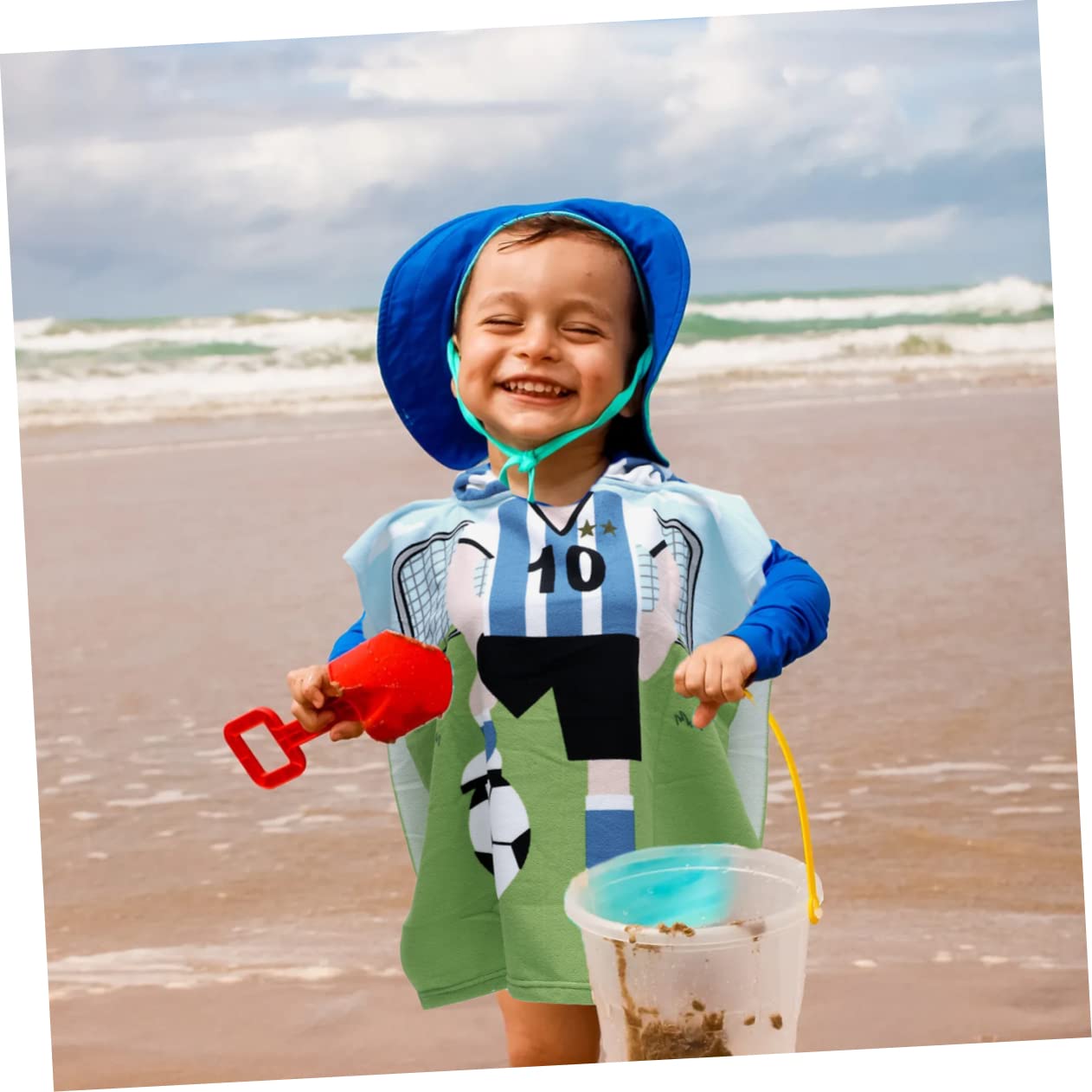 PRETYZOOM 2St Umhang Kinderumhang Kinderbad und Strand weiche Baumwolle Bademantel mit Kapuze handtücher Handtuch Badetuch Babyhandtücher Handtuchmantel für Green