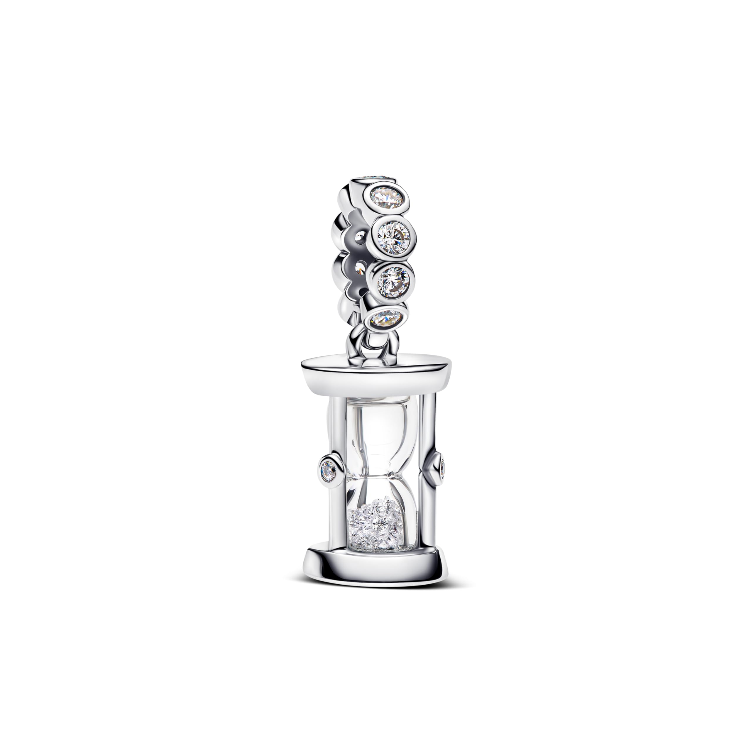 PANDORA Moments 794140C01 - Charm a forma di clessidra in argento sterling con zirconia, compatibile con ME e Moments