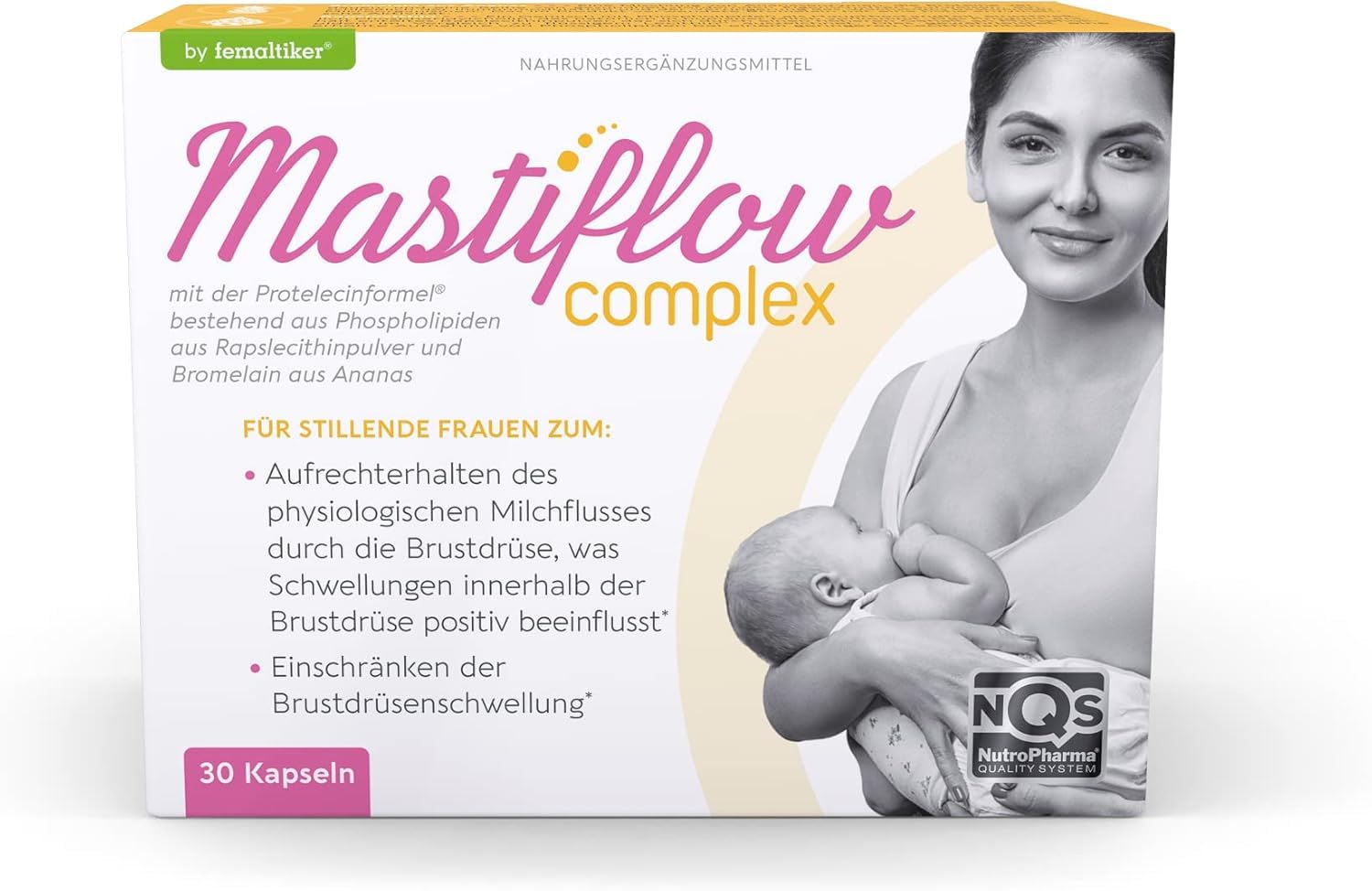 Mastiflow Complex – bei Milcheinschuss & Milchstau, Schwellungen in der Brust | Lecithin & Bromelain | Hebammengetestet & natürlich formuliert