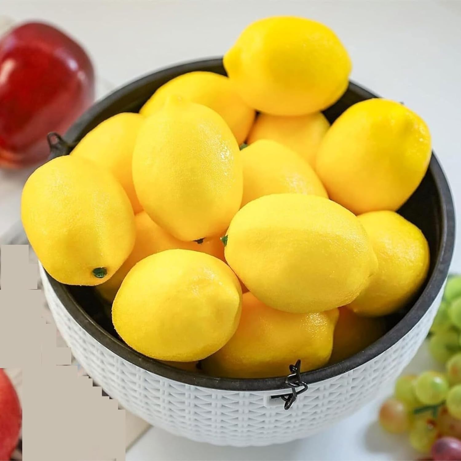 RUVOO Lifelike Faux Fruits Modle 20pcs Artificial Lemons, Fake Fruits for Home Kitchen Party Photo Props