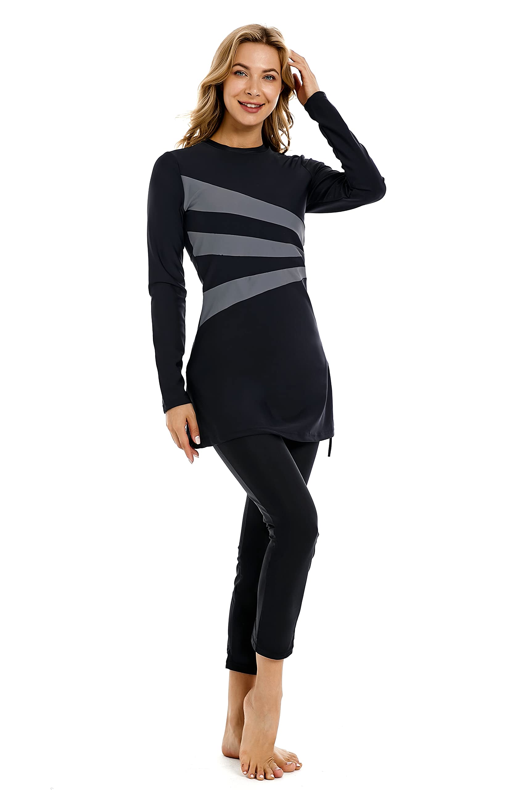 Costumi da Bagno Musulmani per Le Donne Costumi da Bagno a Copertura Totale Islamico Manica Lunga Burkini Costumi da Bagno Abbigliamento Mare