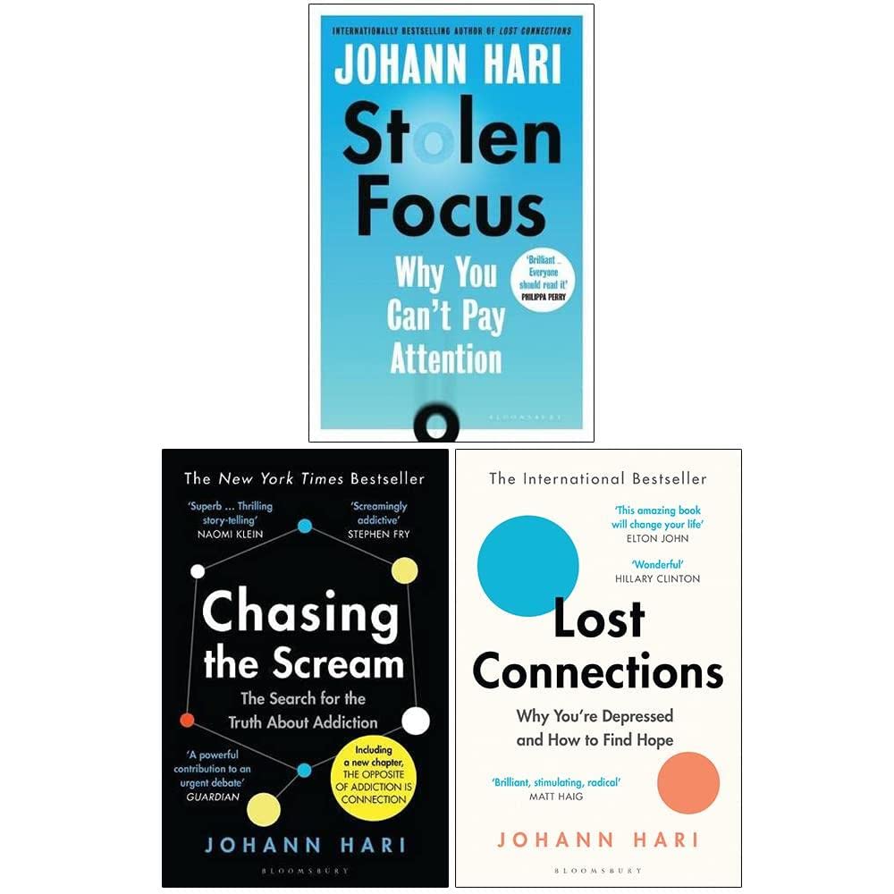 Chasing the Scream, Lost Connections & Stolen Focus - 3 Book Set Collection Paperback – 1 Jan. 2023