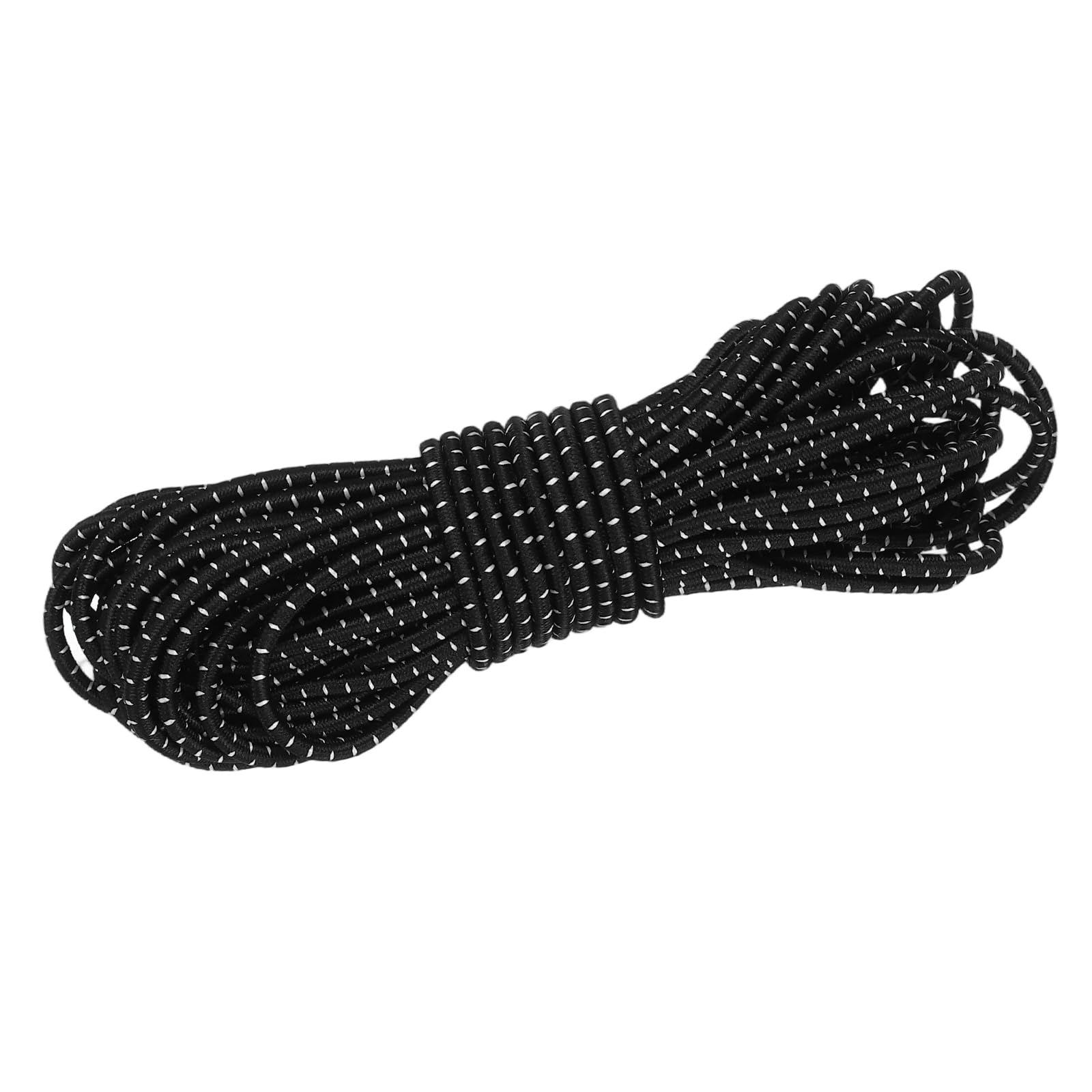 PATIKIL 2.5mm x 8m Elastic Bungee Shock Cords Marine Grade Kayak Stretch String Rope Tie Down Strap for Securing Luggage Moving Cargo DIY, White Dot