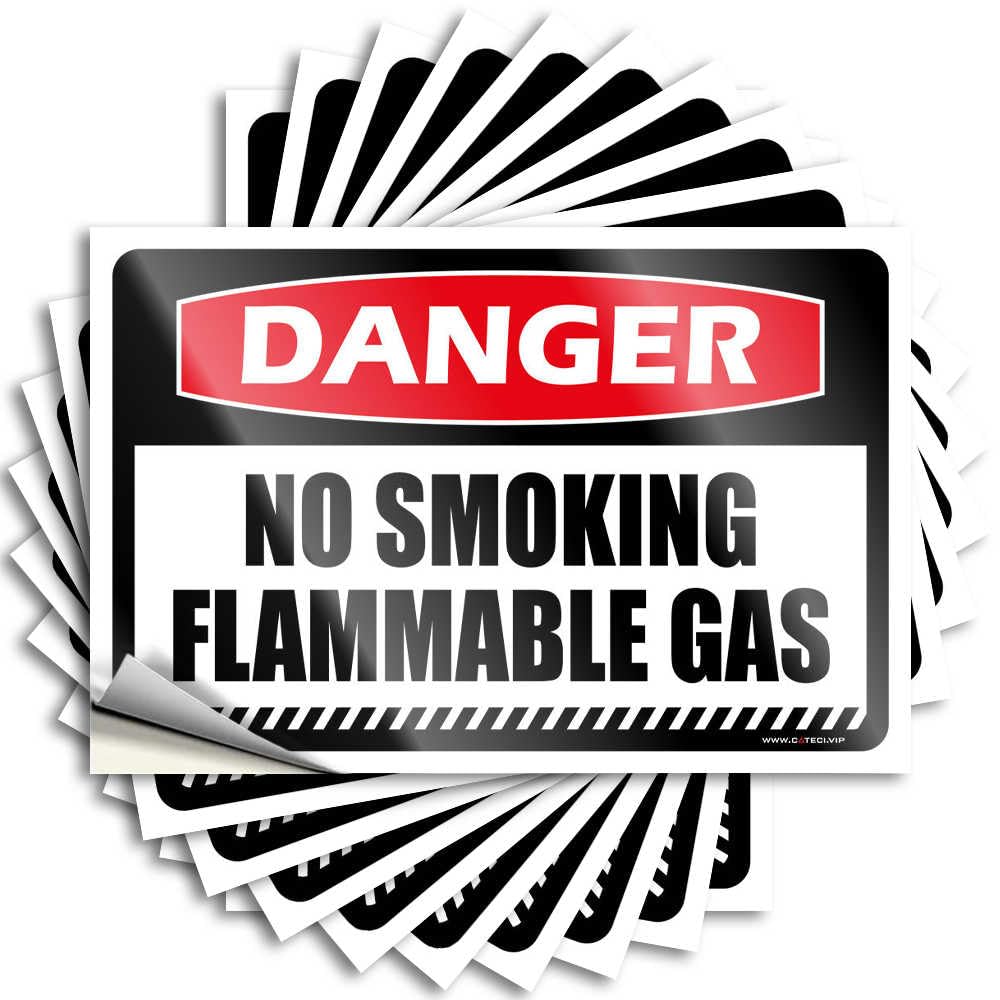 Danger No Smoking Flammable Gas Bumper Necessities | Coastal Cover Removable Decal Pack(8X12CM)