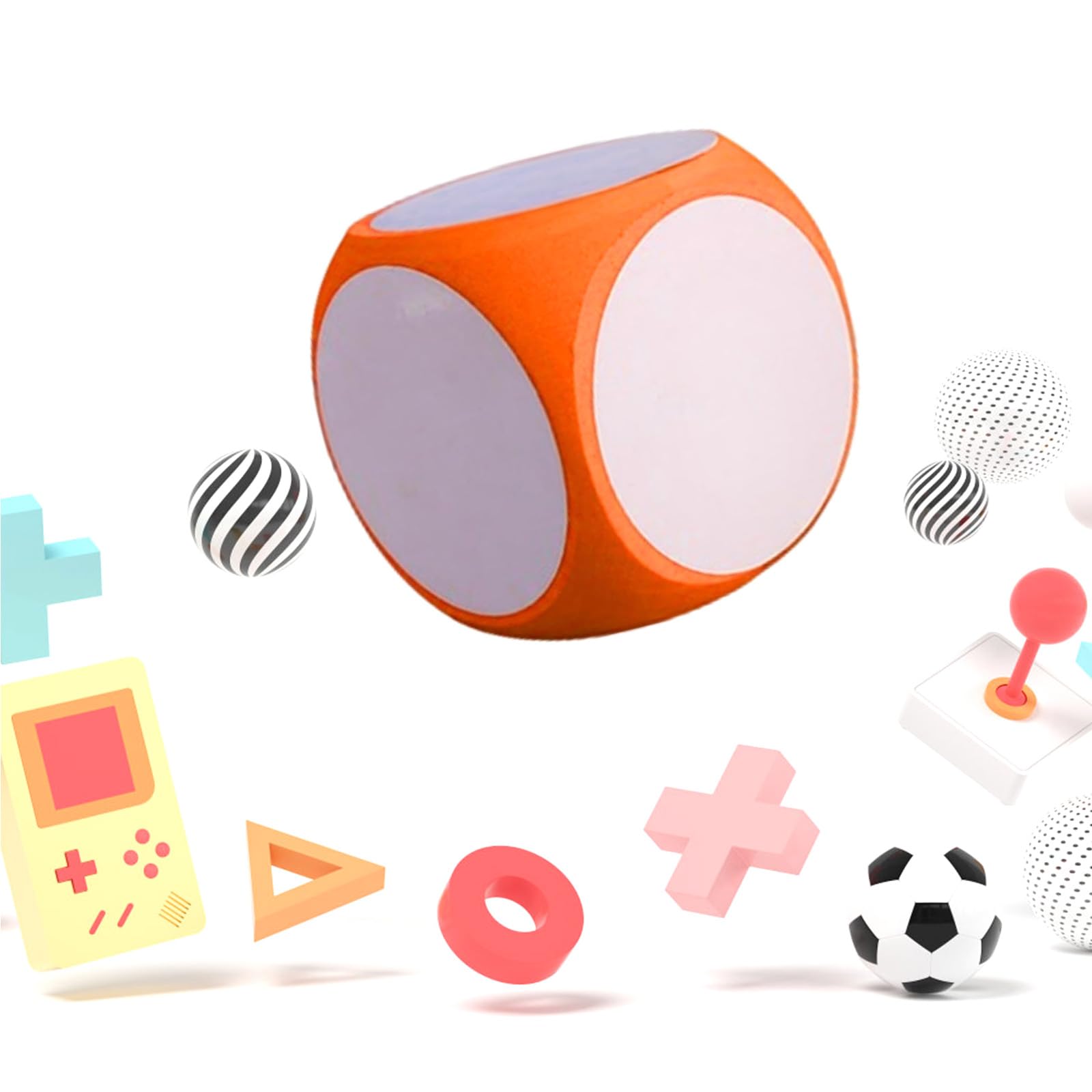 Dado Gigante En Blanco Para Escribir Y Borrar – De EVA, 10 Cm, Colores Vivos, Ideal Para Clase O Juegos