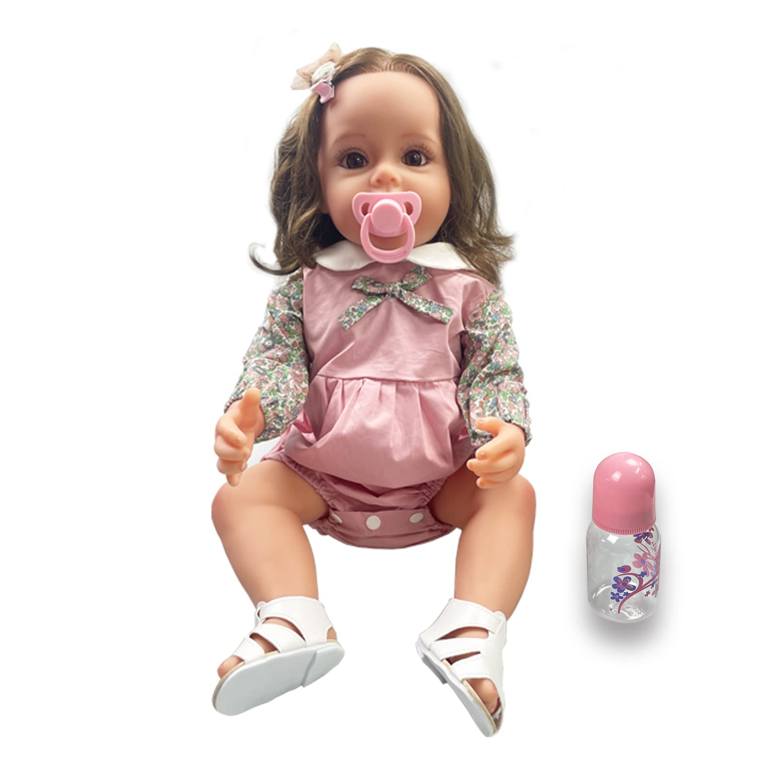 Playsky Reborn Baby Dolls Girl, 22" Beautiful Lifelike Doll Full Body Vinyl Silicone With Long Hair For Kids, Realistic Newborn Baby Doll With Feeding Toy For Birthday Christmas (B0B3DHLGDJ) Amazon Price History, Amazon Price Tracker