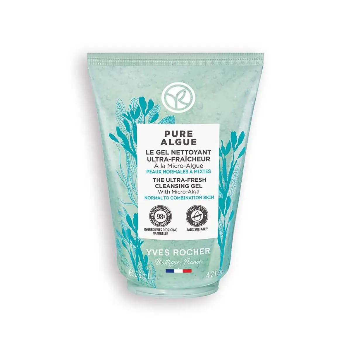 Yves RocherPure Algue Ultra Fresh Cleansing Gel Nourishing Moisturizing Alol Skin Types Women Men - 125 ml./4.2 fl.oz.