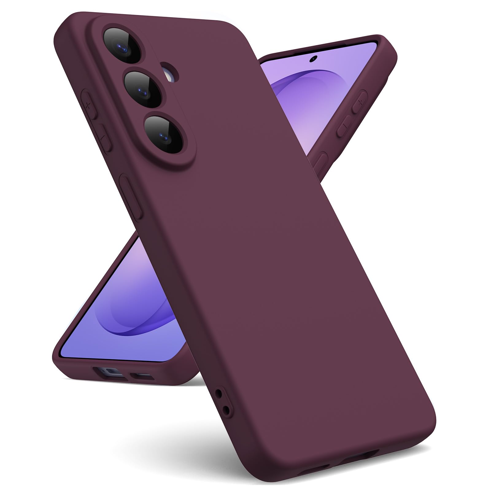 Oududianzi - Cover per Samsung Galaxy S26 5G, Custodia Silicone Liquido, Interno in Microfibra Morbida, Protezione Antiurto Resistente - Bordeaux