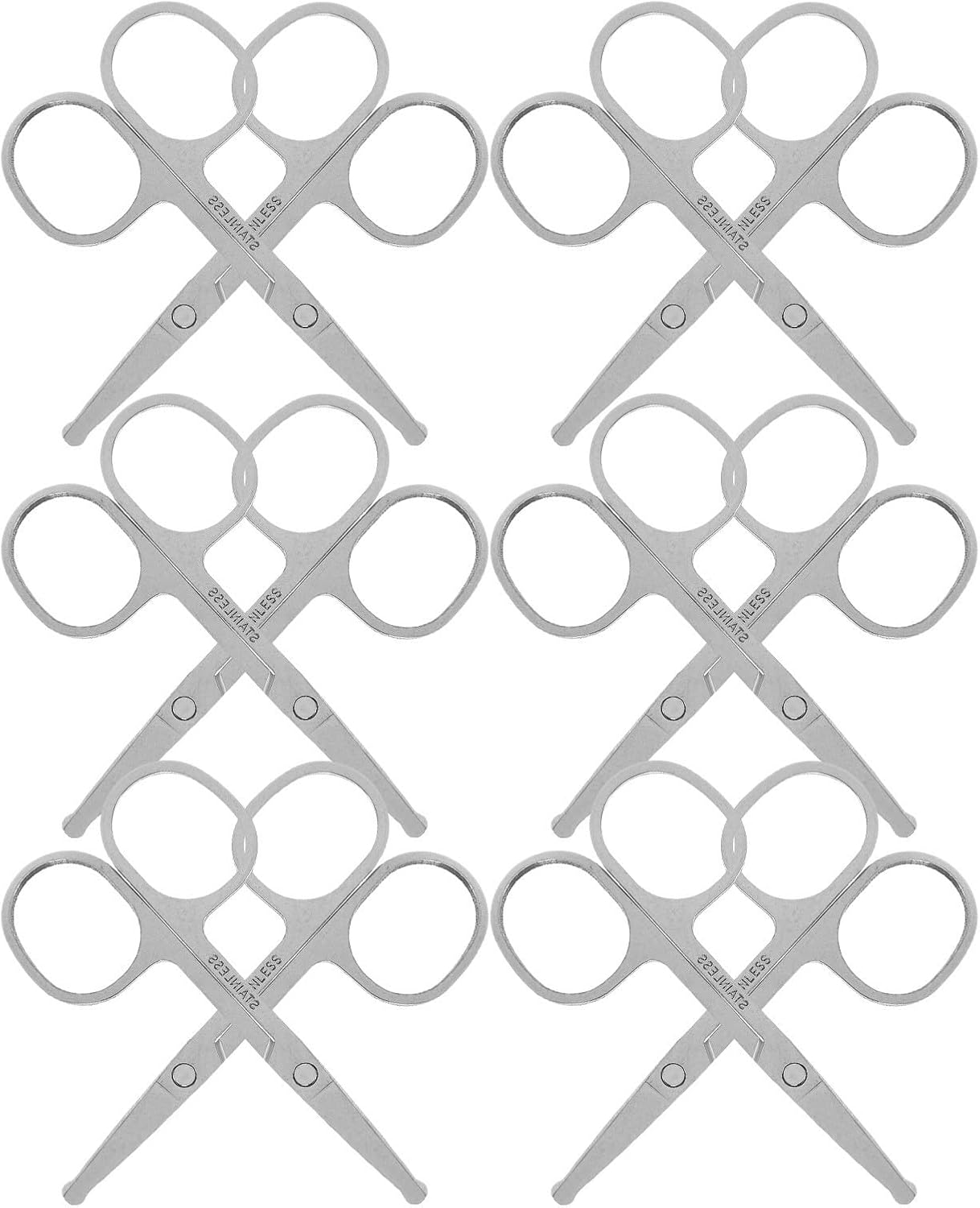Ciieeo 12pcs Stainless Steel Lab Scissors with Rounded and Pointed Tips for Precision Cutting, Portable Metal Scissors Suitable for Laboratory Research and Facial Hair Grooming