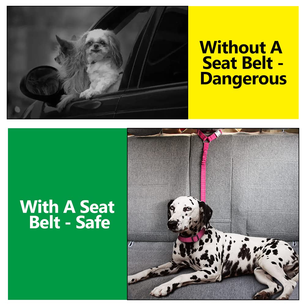 Plutus Pet Dog Seat Belt for Car Headrest, Reflective and Adjustable Restraint with Elastic Bungee for Safety, Vehicle Seatbelt Harness for Small Medium Large Dogs and Cats - image 3