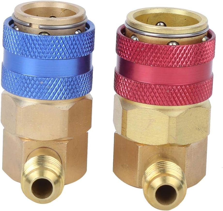 Air Conditioning Quick Connector, R134A Air Conditioning Quick Coupler 90 Degree Connector Adapter Accessories Air Conditioning Supplies Not Adjustable