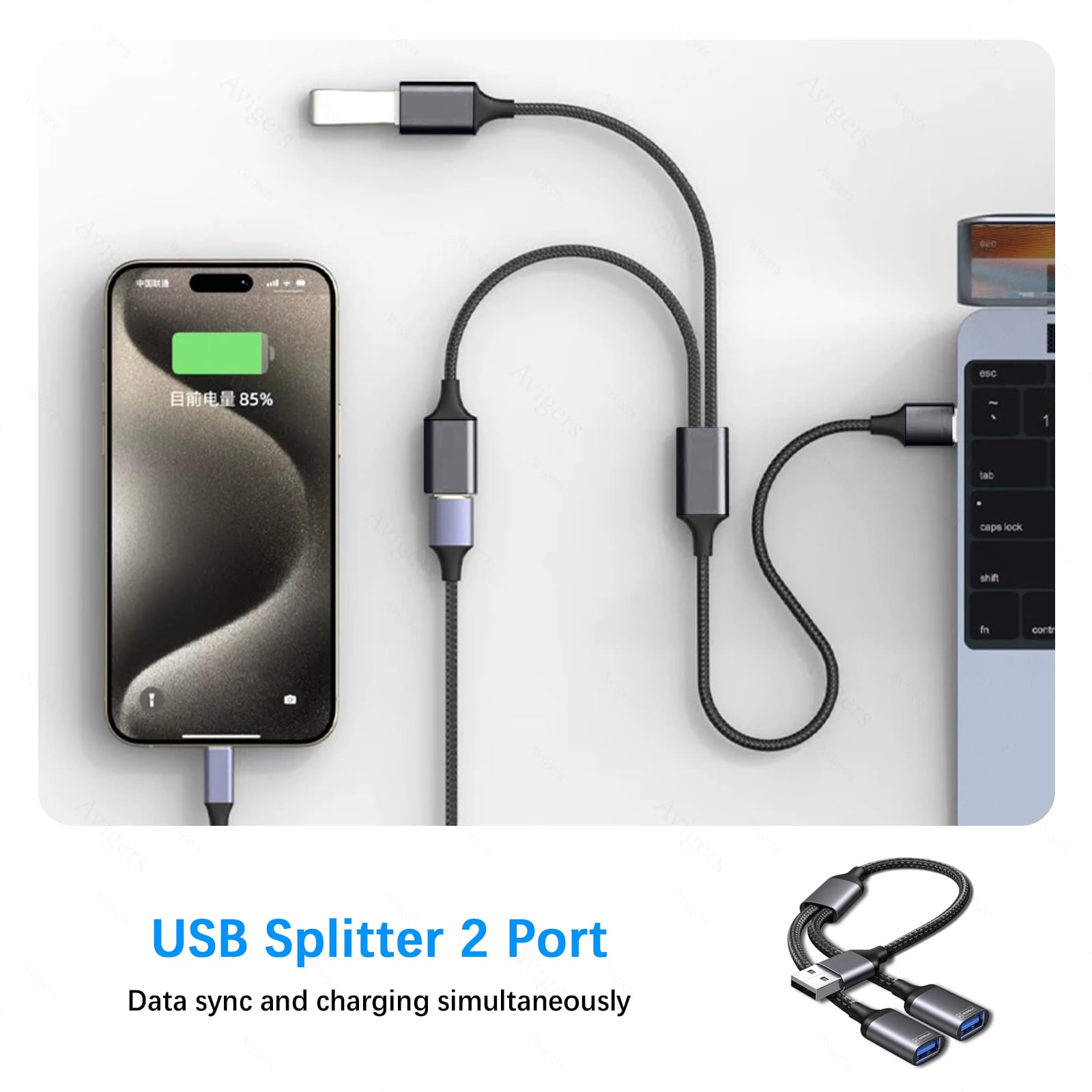 Cavo Splitter USB 2.0 A Y, 1 Femmina A 2 Maschi, Condivisione Stampante/Tastiera/Mouse Tra Due Computer, Con Interruttore Di Selezione, Plug And Play