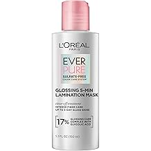 L'Oreal Paris Glossing Lamination Hair Mask with Glycolic Acid, Hair Treatment for Lasting Shine and Smoothness for Dull, Dry Hair, EverPure, 5.1 Fl Oz