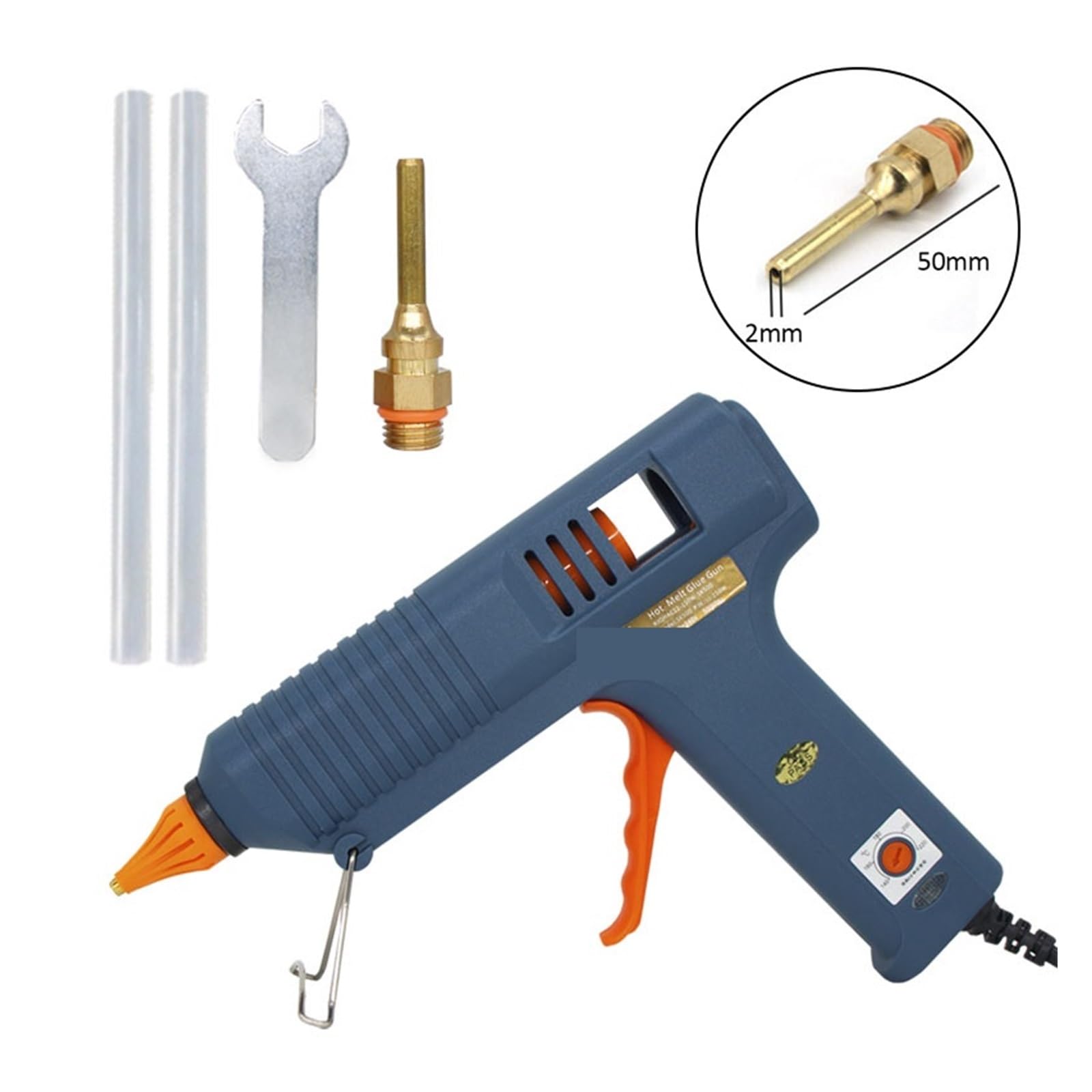 Pistolet Do Klejenia Na Gorąco 150W Pistolet Do Klejenia Z Regulacją Temperatury Długa Dysza Do Klejów W Sztyfcie 11mm Przemysłowe I Rękodzieło DIY Pistolet Do Klejenia Na Gorąco(Nozzle 2.0x50mm)
