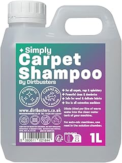 Dirtbusters Simply Carpet Cleaner Shampoo Solution, Powerful 3-In-1 Carpet Cleaner Solution To Clean All Soiling & Neutralise Odour, Urine & Stains (1L)