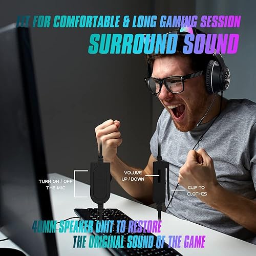 Miniatura 6 de Auriculares con cable AUX de 0.138 in para juegos con orejas de gato, con luz LED, para adultos y niños, niñas, niños, auriculares estéreo plegables