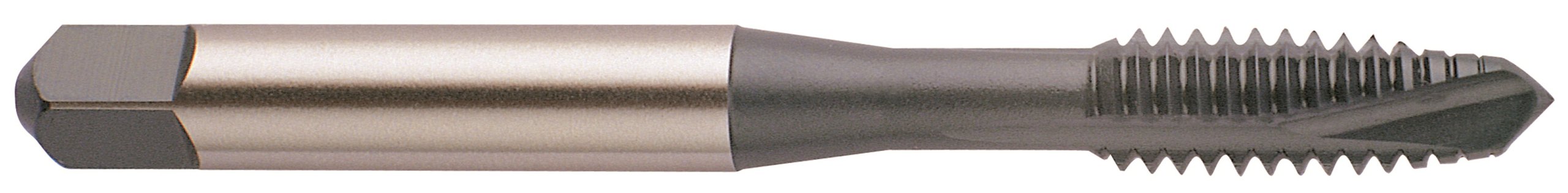 YG-1 L7 Series Vanadium Alloy HSS Spiral Pointed Tap, Uncoated (Bright) Finish, Round Shank with Square End, Plug Chamfer, M10-1.5 Thread Size, D6 Tolerance