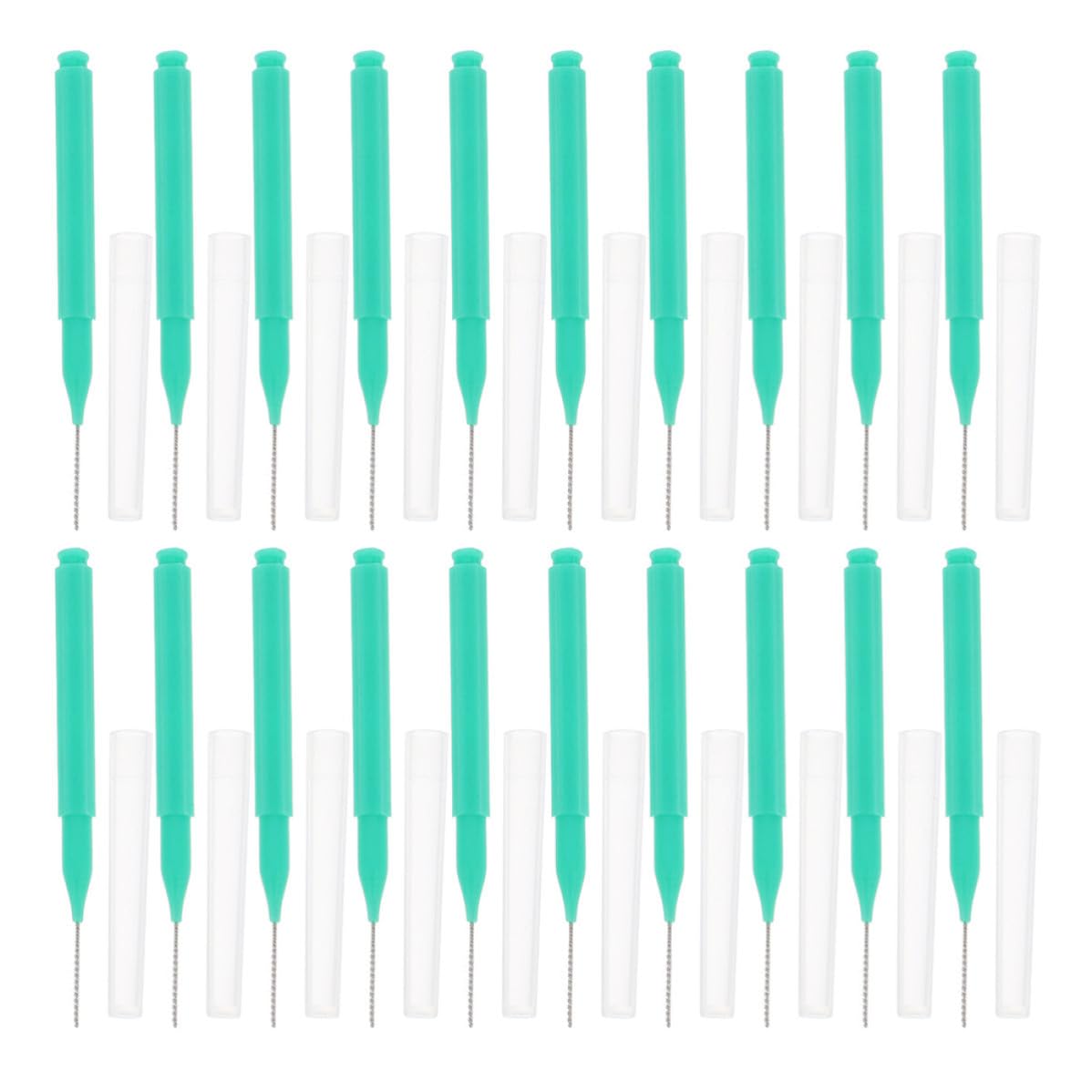 Veemoon Cepillos Interdentales Suaves para Limpieza Profunda de Dientes 200 Piezas en Color Verde, Material Pp y Acero Inoxidable, Ideales para Cuidado Bucal y Viajes