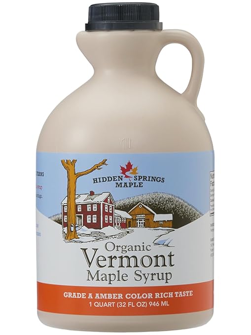 Hidden Springs Maple Organic Vermont Maple Syrup, Grade A Amber