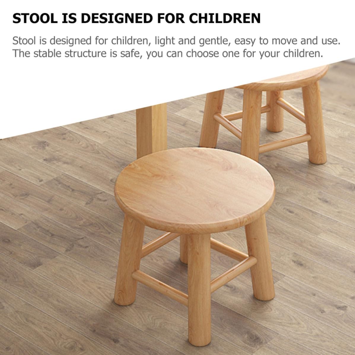 DOITOOL Taburete de Madera Maciza para Cambiar Zapatos Estructura Estable y Buena Capacidad de Carga, Diseño Pequeño Adecuado Hogar y Picnic