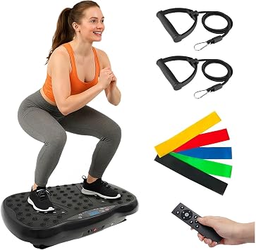ALSO GO Vibration Plate Exercise Machine for Lymphatic Drainage, 10 Preset Modes & 200-Level Vibrating Platform Machine for Weight Loss/Body Workout, Home Gym Fitness Shake Plate with Resistance Bands