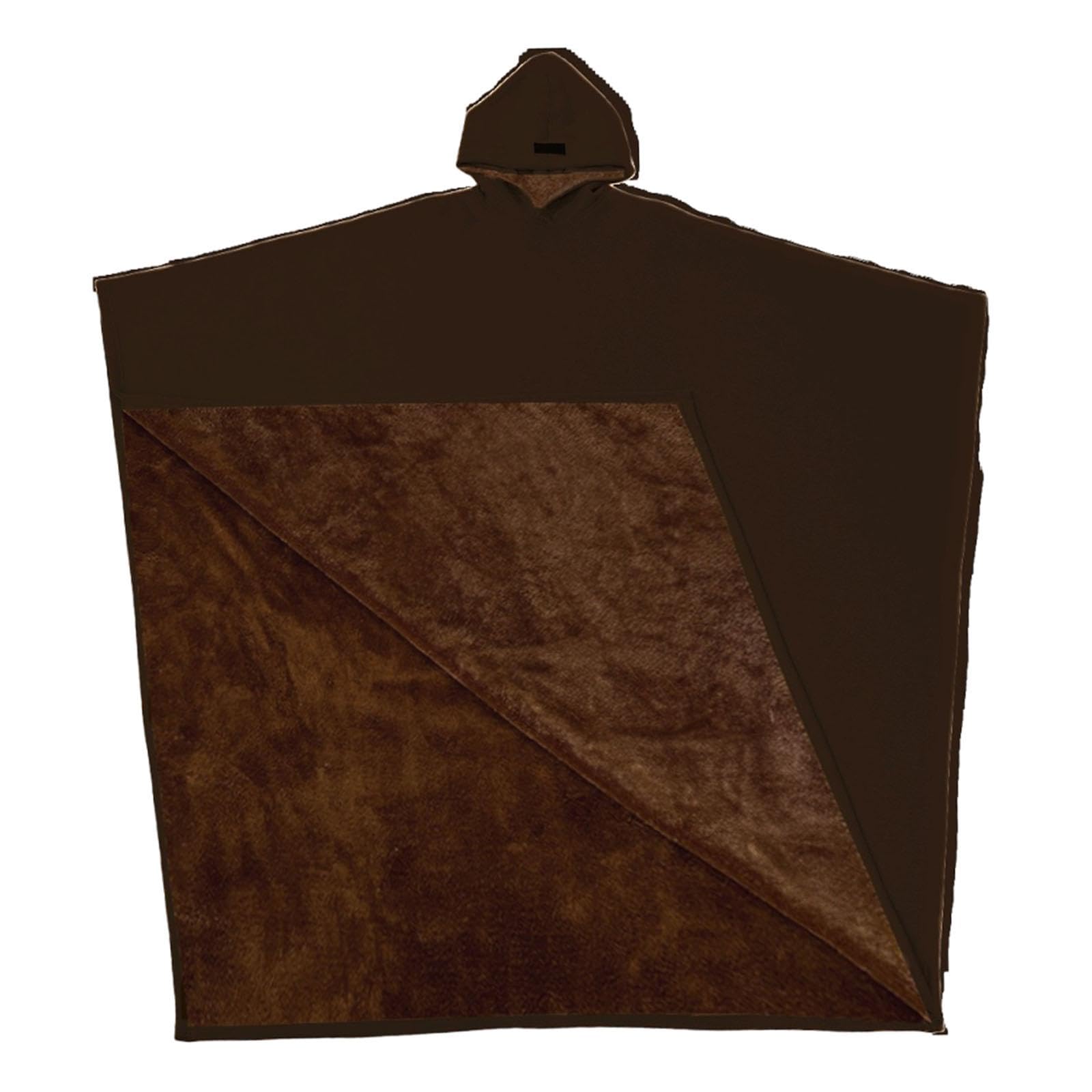 Loose Hooded Cape Coat Fashion Outwear Easy To Wear Durability Hooded Poncho Dark Brown | | | Coats & Jackets-image-47