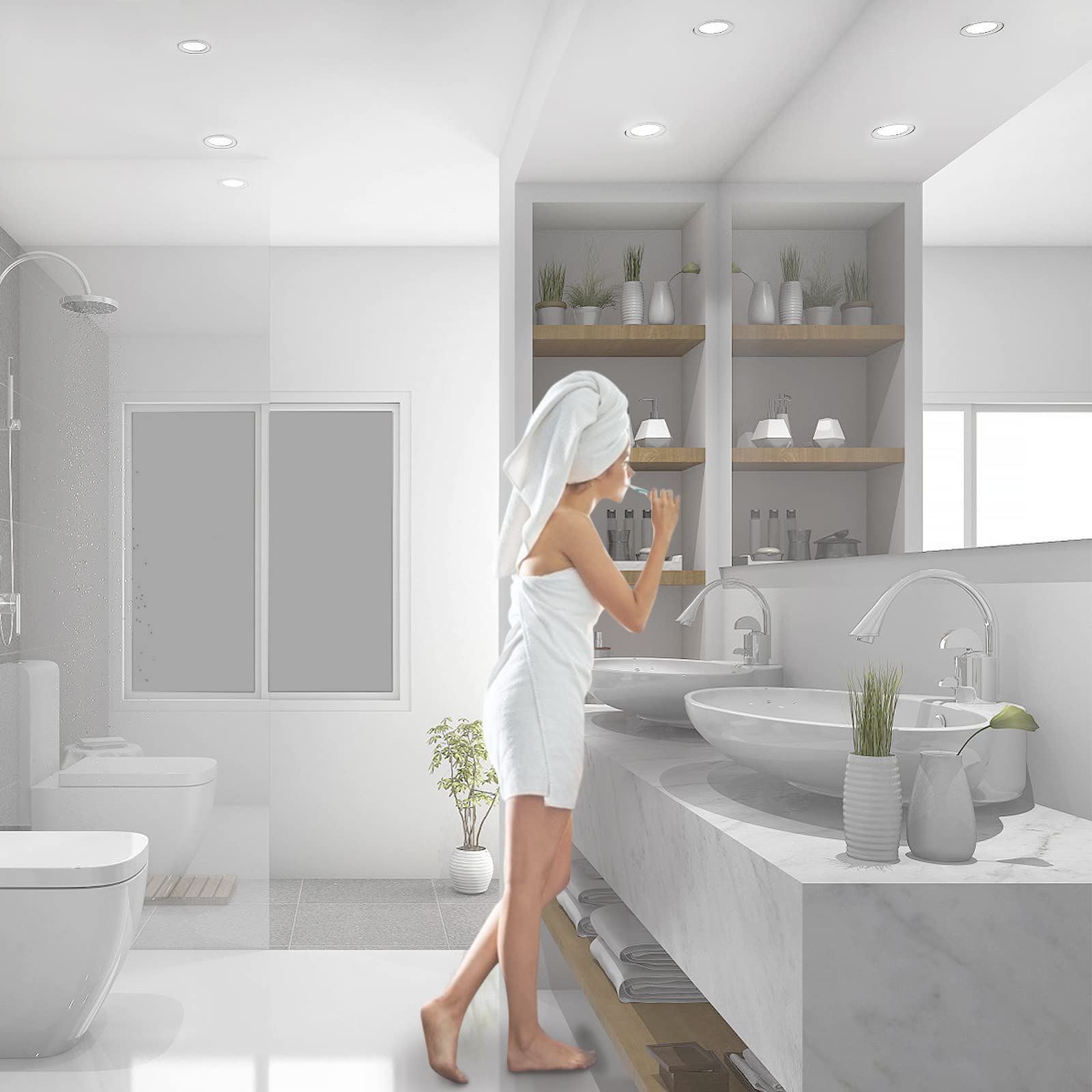 UISEBRT Lot de 20 Spot LED Encastrable Extra Plat 5W, Spot LED Lampe Plafonnier avec profondeur d'installation de 30 mm, Spot Encastré pour Salle de Bain, pour plafond, Blanc froid