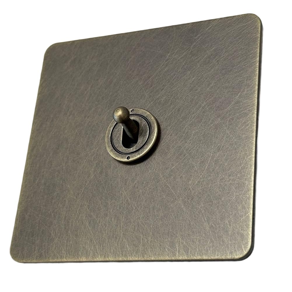 Ijsdnvjndx As Shown 220V Toggle Switch Vintage Bronze Sockets And Switches Wall Light Switches Dimmer Switch Wall Outlet Plate,B
