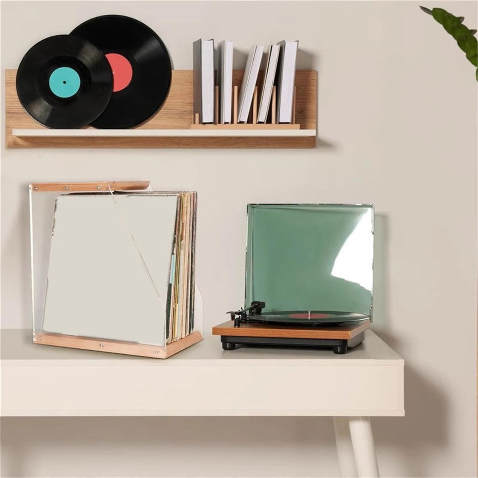 Ufficio Home Porta CD in acrilico dischi verticale da tavolo in vinile Scaffale porta dischi