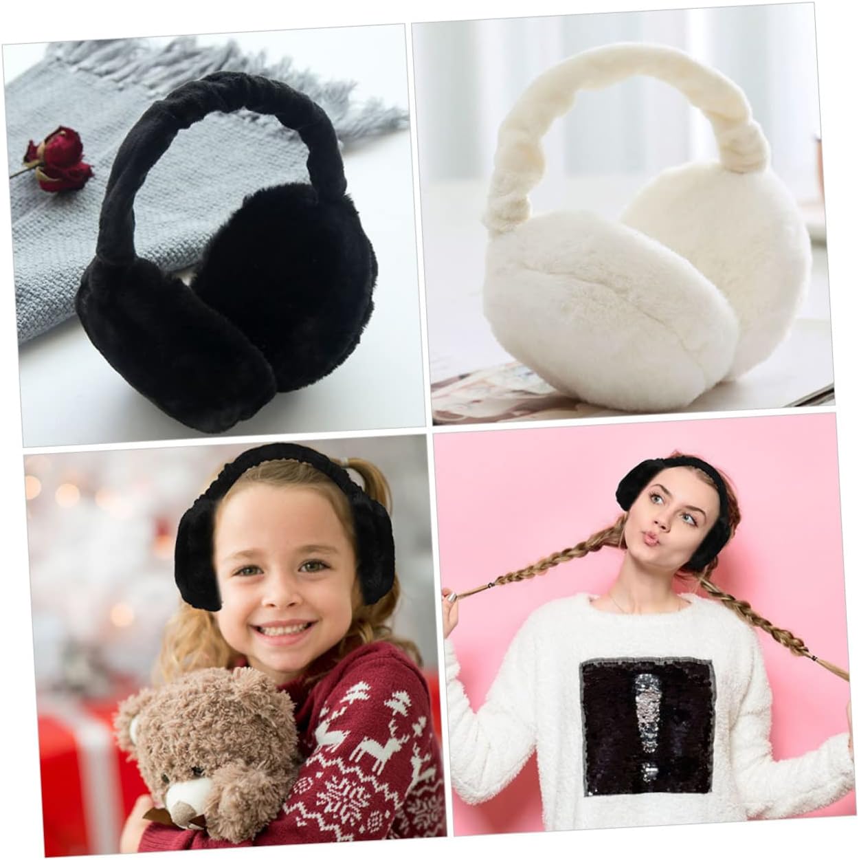 Garneck Pack of 2 Ear Muffs for Men and Women Furry Warm for Activities in Cold Climate