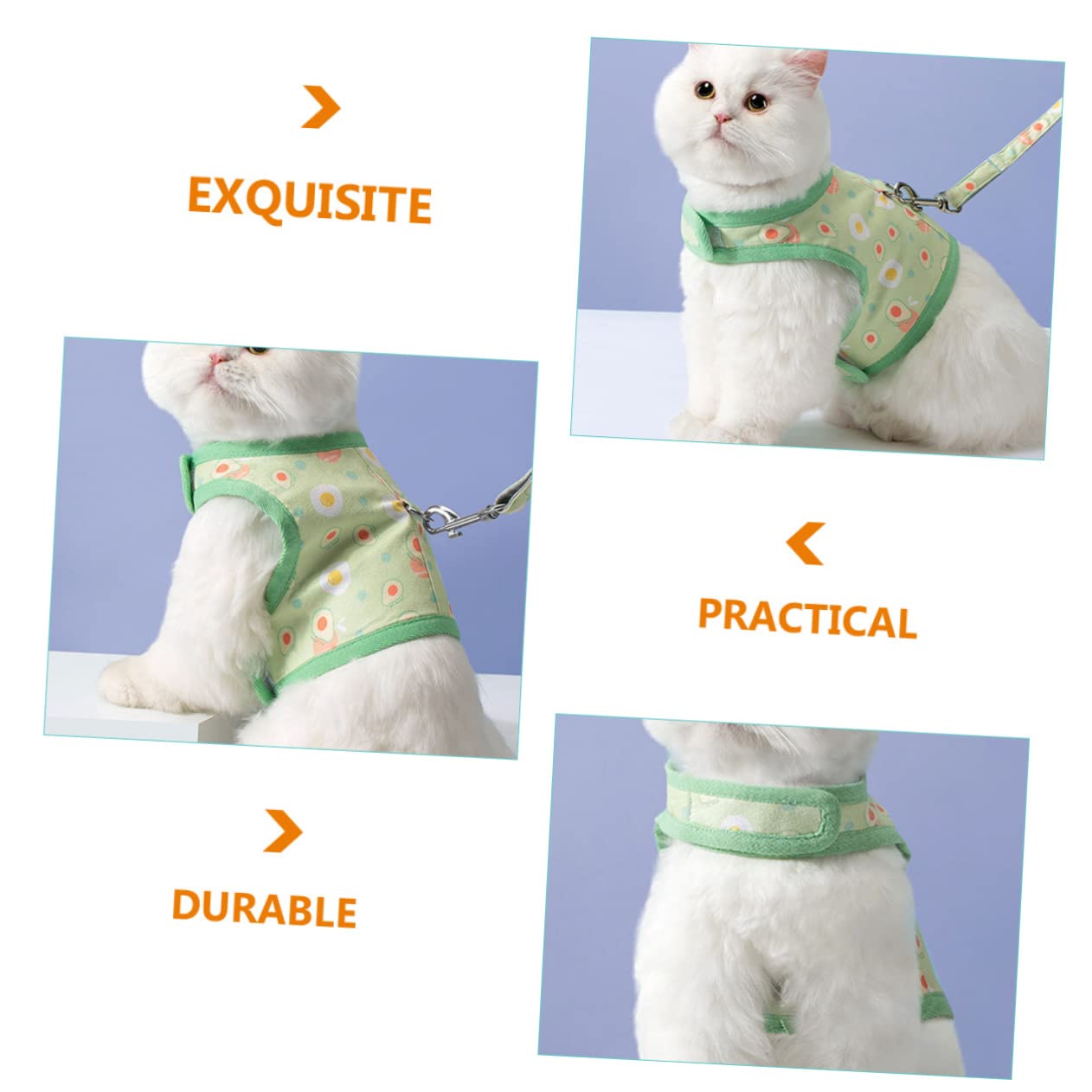 Kisangel 4ensembles Harnais pour Chat Et Chien avec Laisse Gilet Respirant pour Promenade De Votre Animal Avocat