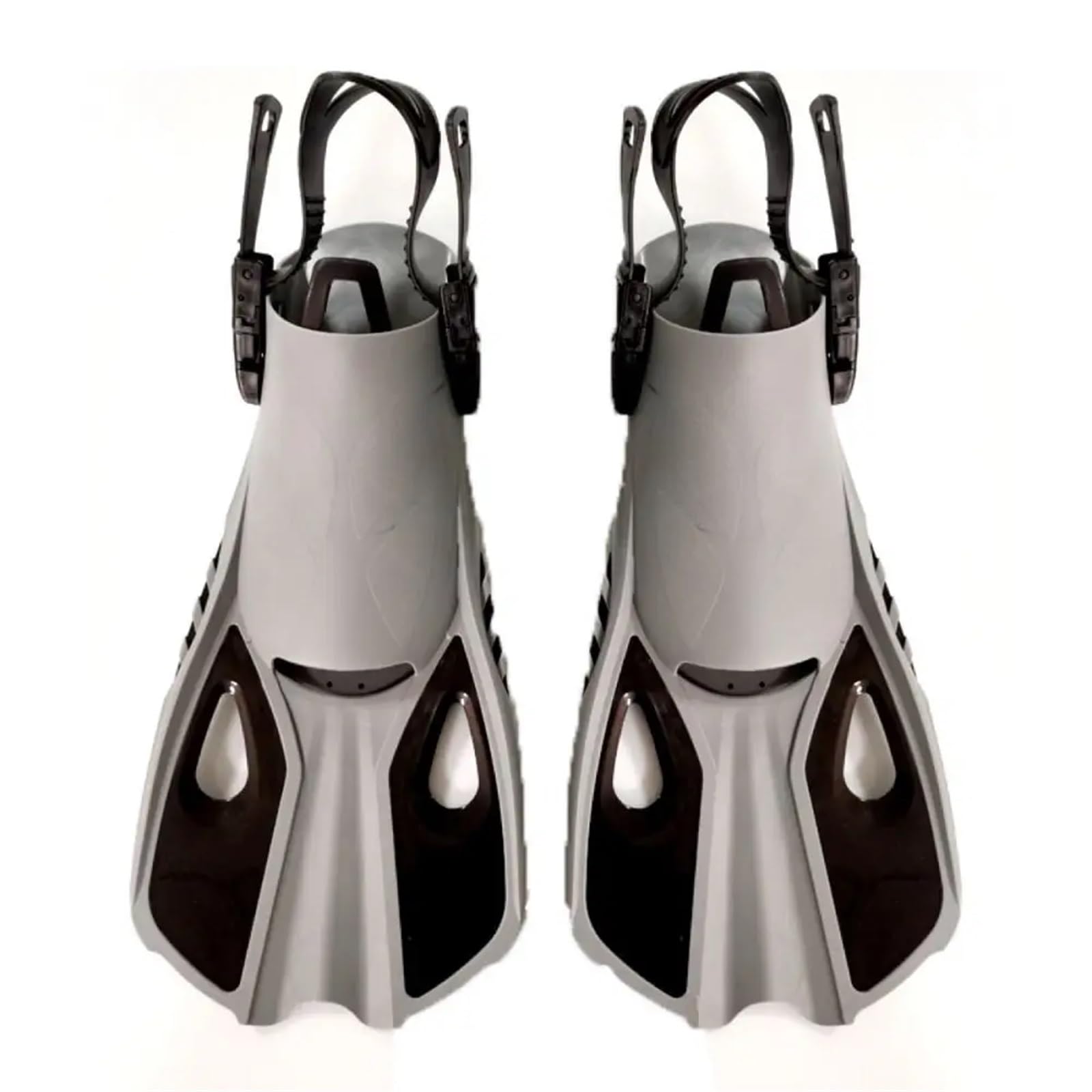 Aletas de Entrenamiento de Natación Aletas de Snorkel Aletas de natación Zapatos de Buceo Cortos Ranas de Pato Ajustables de Silicona Tamaño de Viaje Talón Abierto Adulto